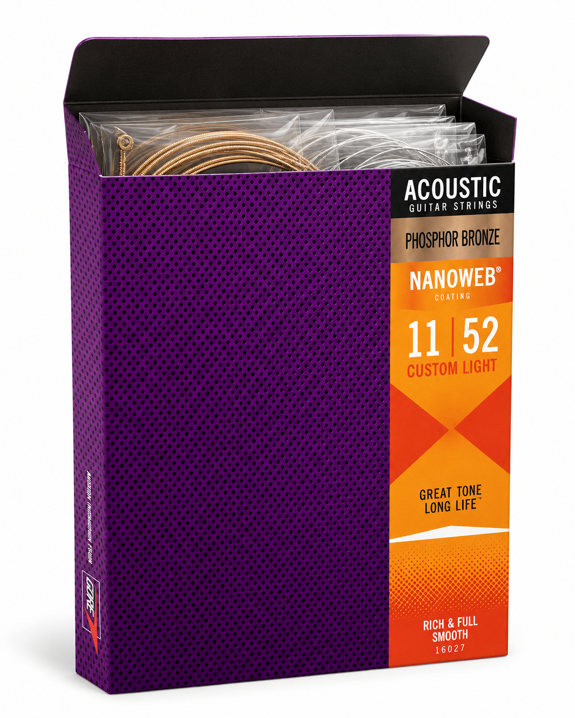 Acoustic Guitar Strings Phosphor Bronze 11-52 Custom Light Nanoweb