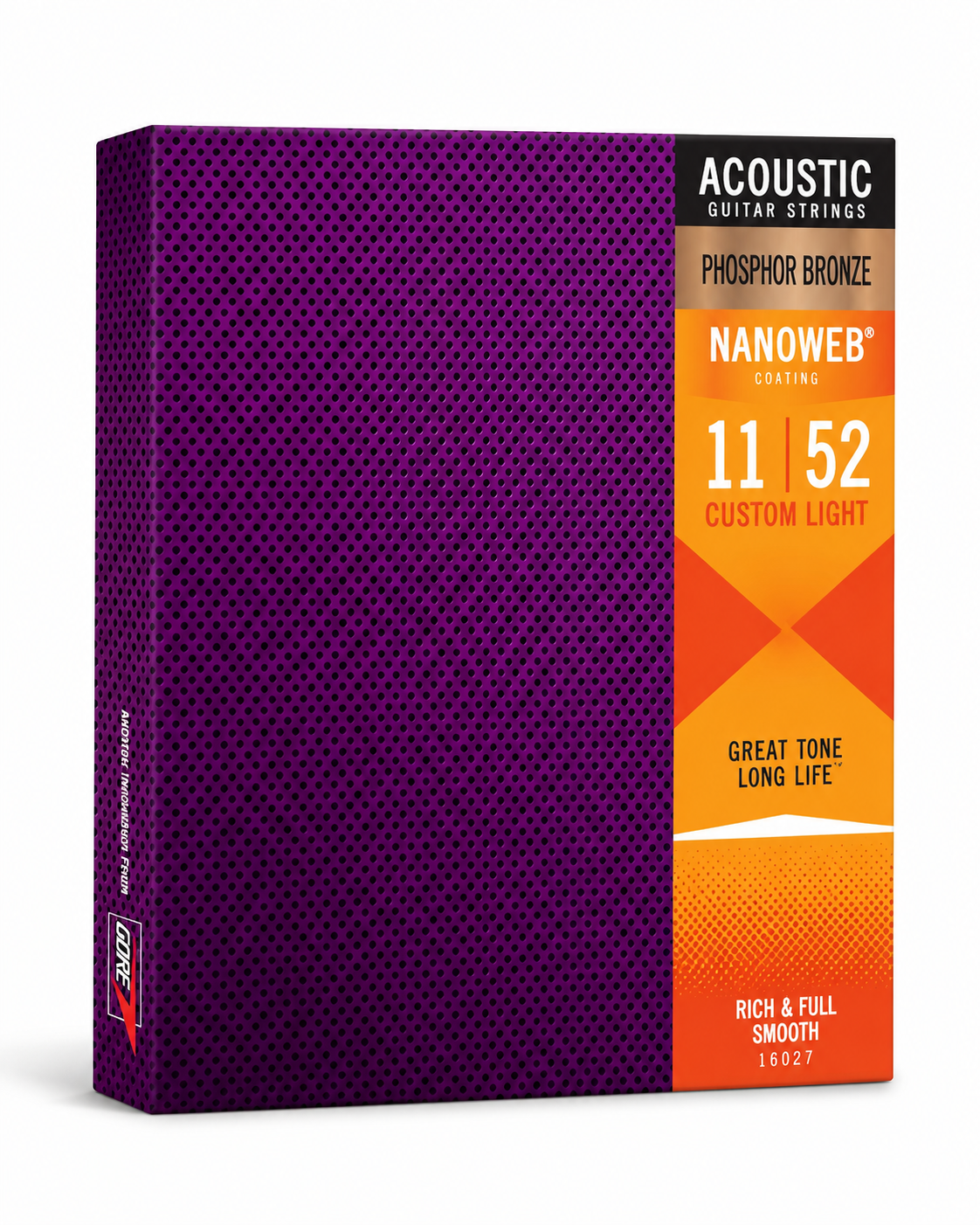Acoustic Guitar Strings Phosphor Bronze 11-52 Custom Light Nanoweb