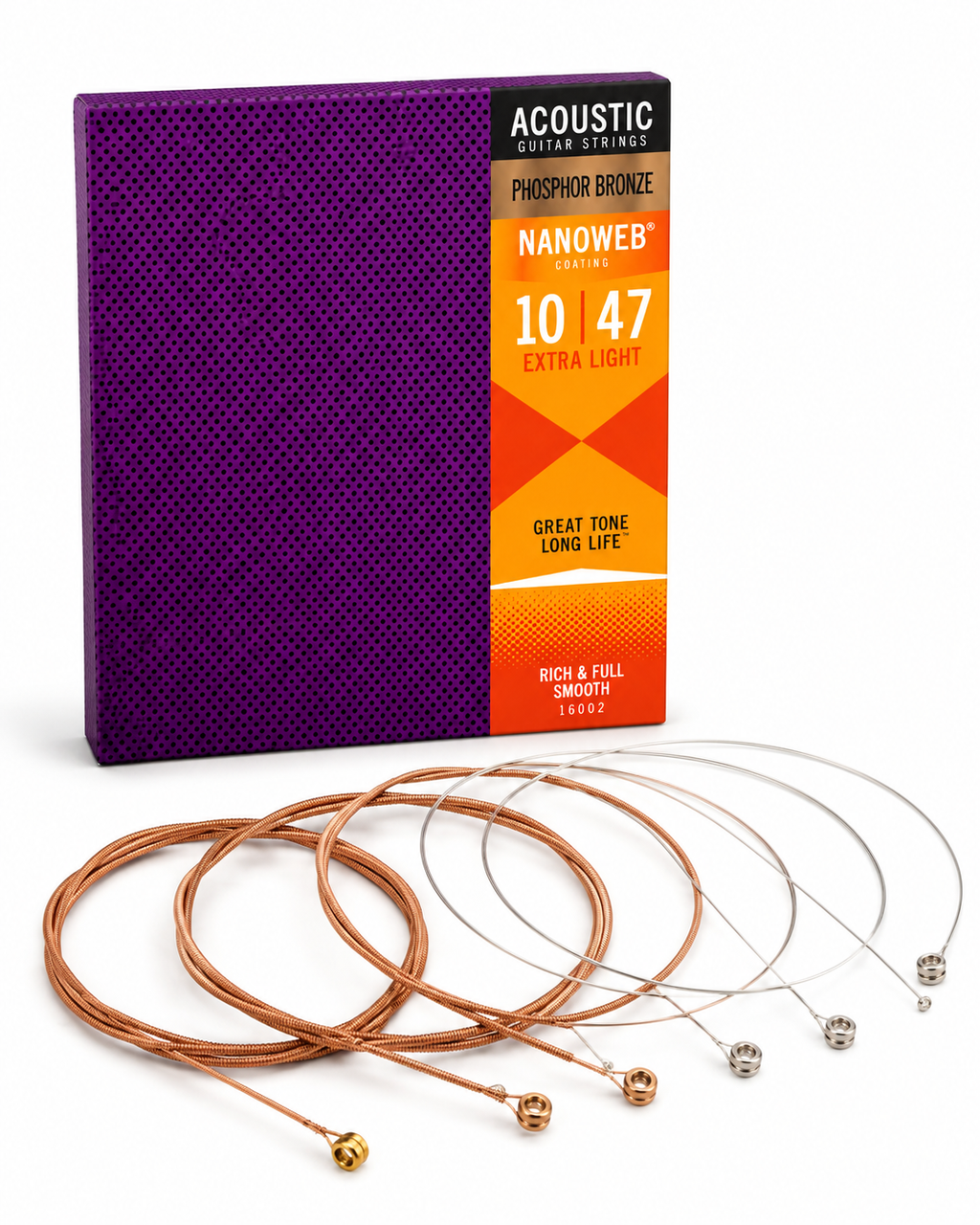 Acoustic Guitar Strings Phosphor Bronze 10-47 Extra Light Nanoweb