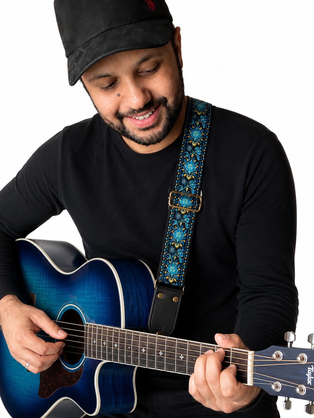 premium floral guitar strap