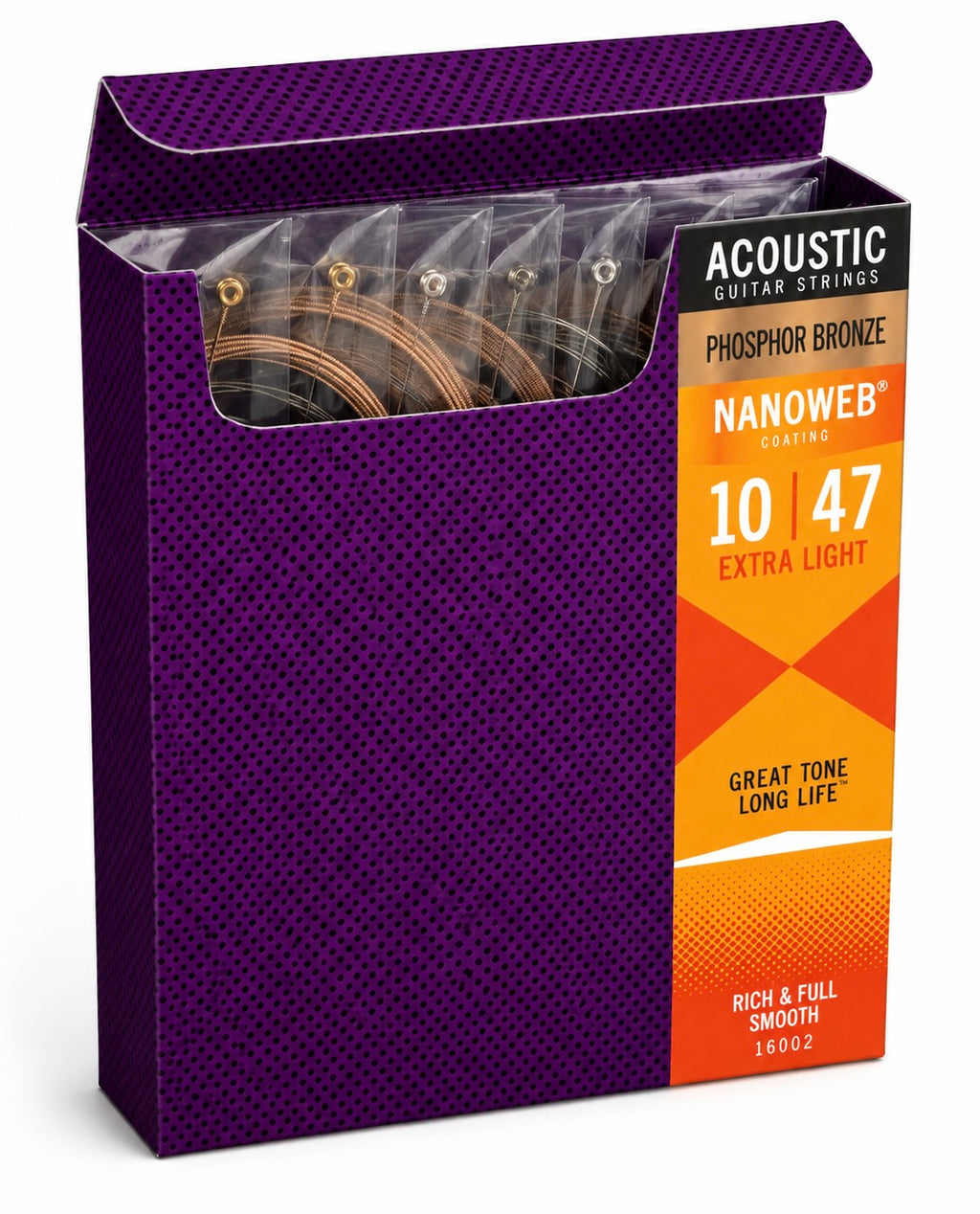 Acoustic Guitar Strings Phosphor Bronze 10-47 Extra Light Nanoweb