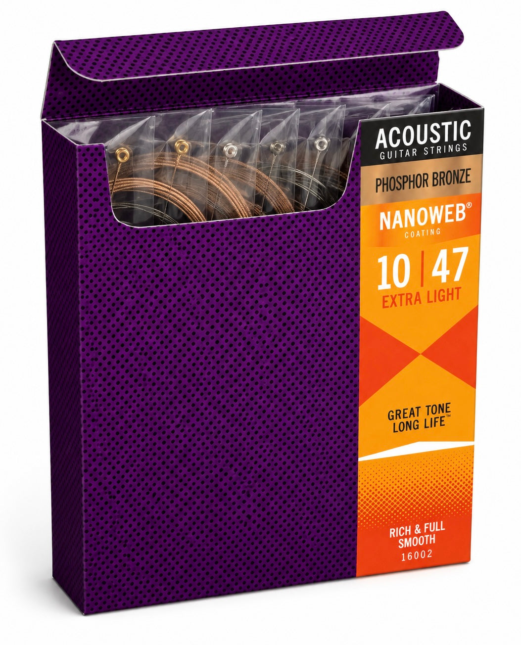 Acoustic Guitar Strings Phosphor Bronze 10-47 Extra Light Nanoweb