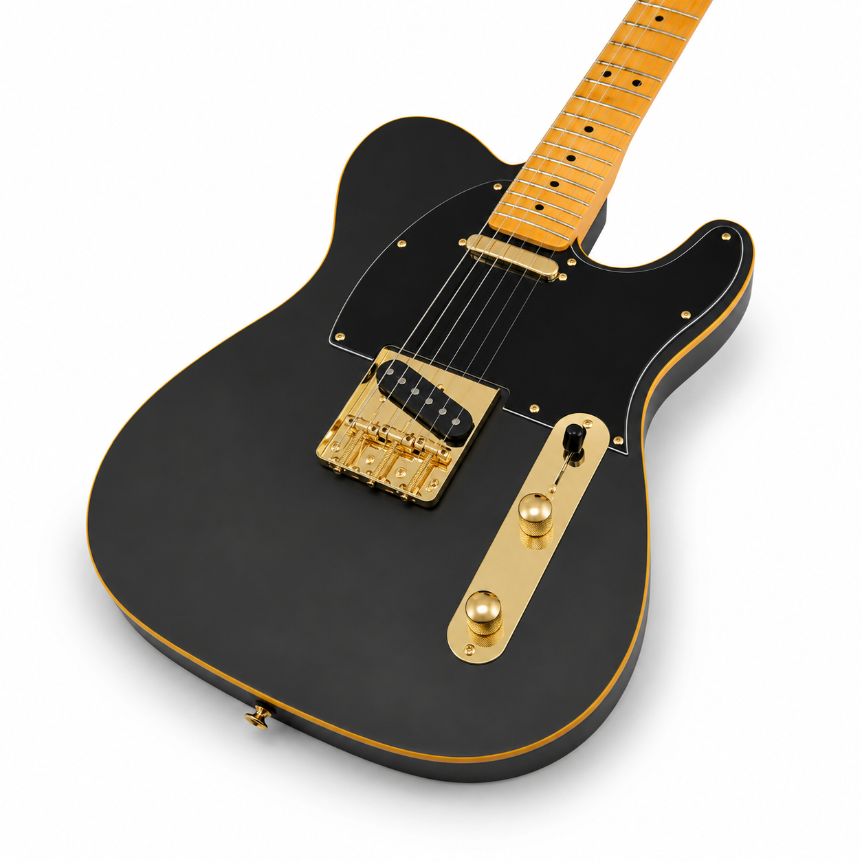 Black TL-Style Electric Guitar – 39-Inch Gloss Finish