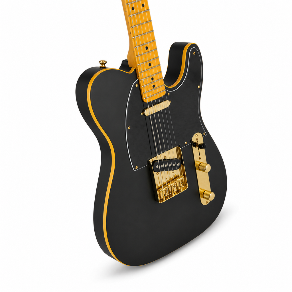 Black TL-Style Electric Guitar – 39-Inch Gloss Finish