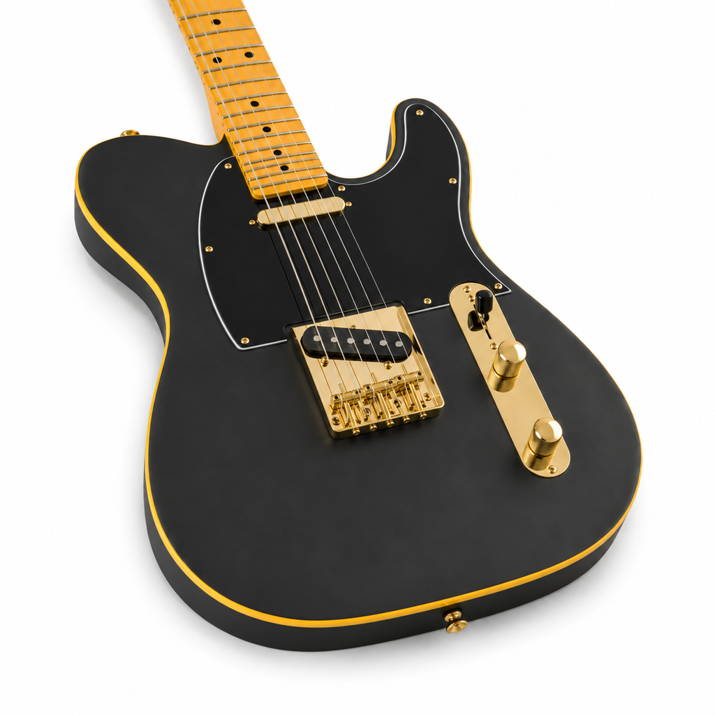 Black TL-Style Electric Guitar – 39-Inch Gloss Finish