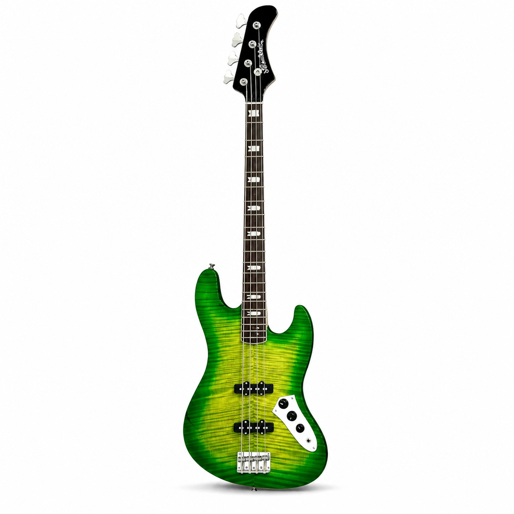 Hardluck Kings J Bass – Lemon Lime Burst with Hard Case