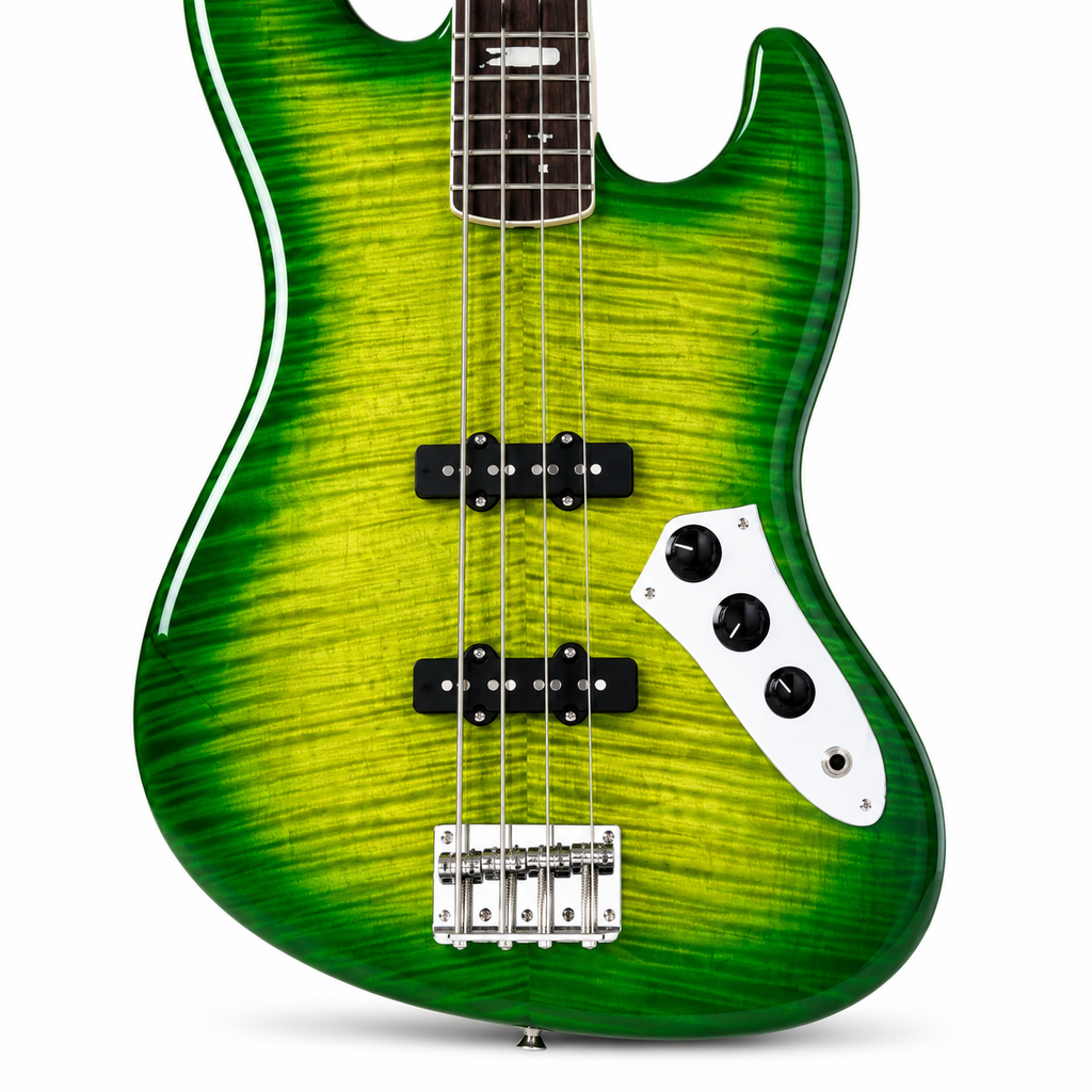 Hardluck Kings J Bass – Lemon Lime Burst with Hard Case