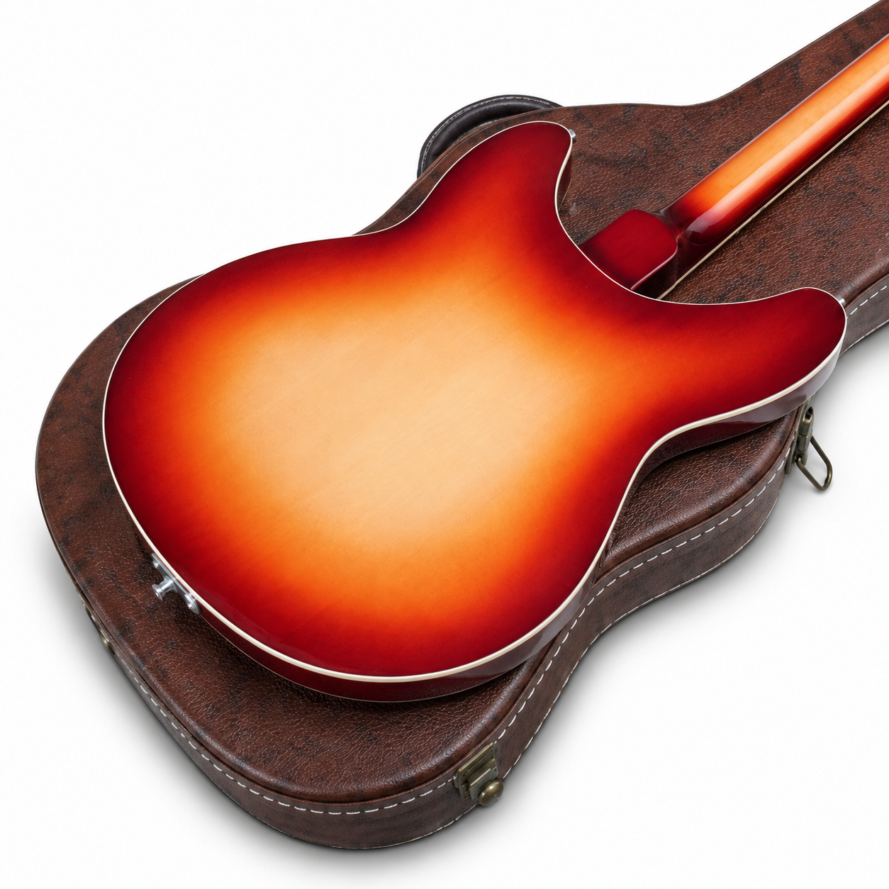 Semi-Hollow CS Electric Guitar with Hard Case – Maple Fretboard