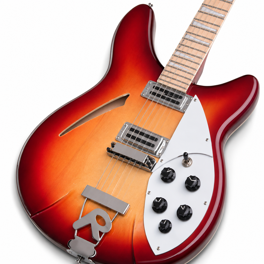 Semi-Hollow CS Electric Guitar with Hard Case – Maple Fretboard