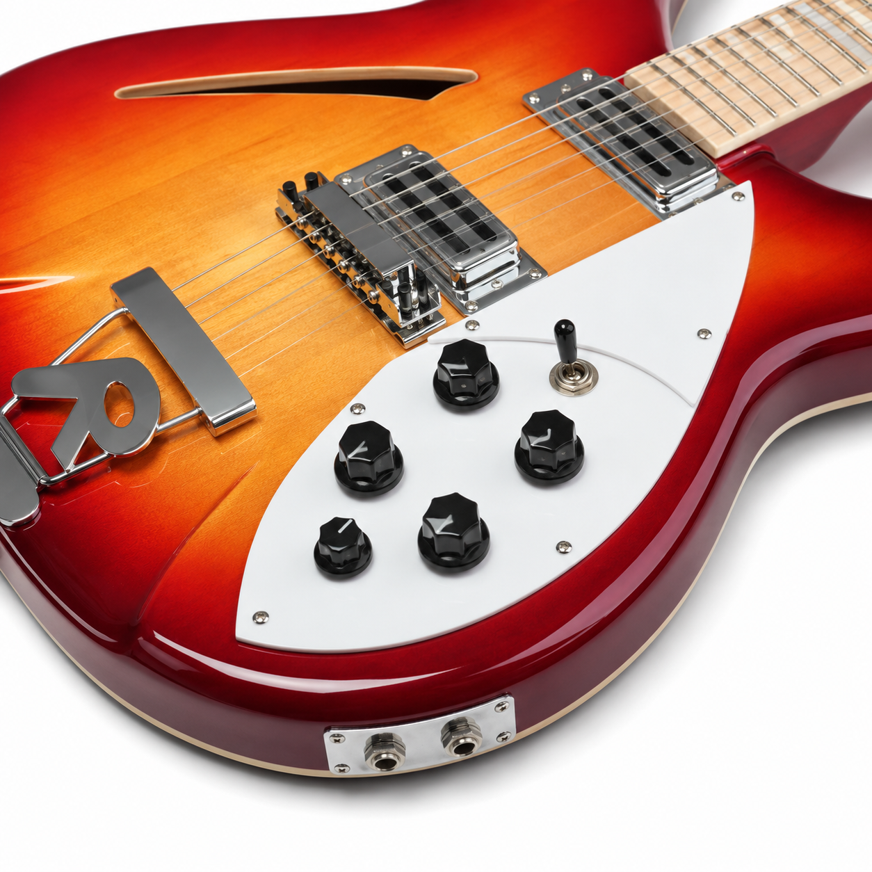 Semi-Hollow CS Electric Guitar with Hard Case – Maple Fretboard