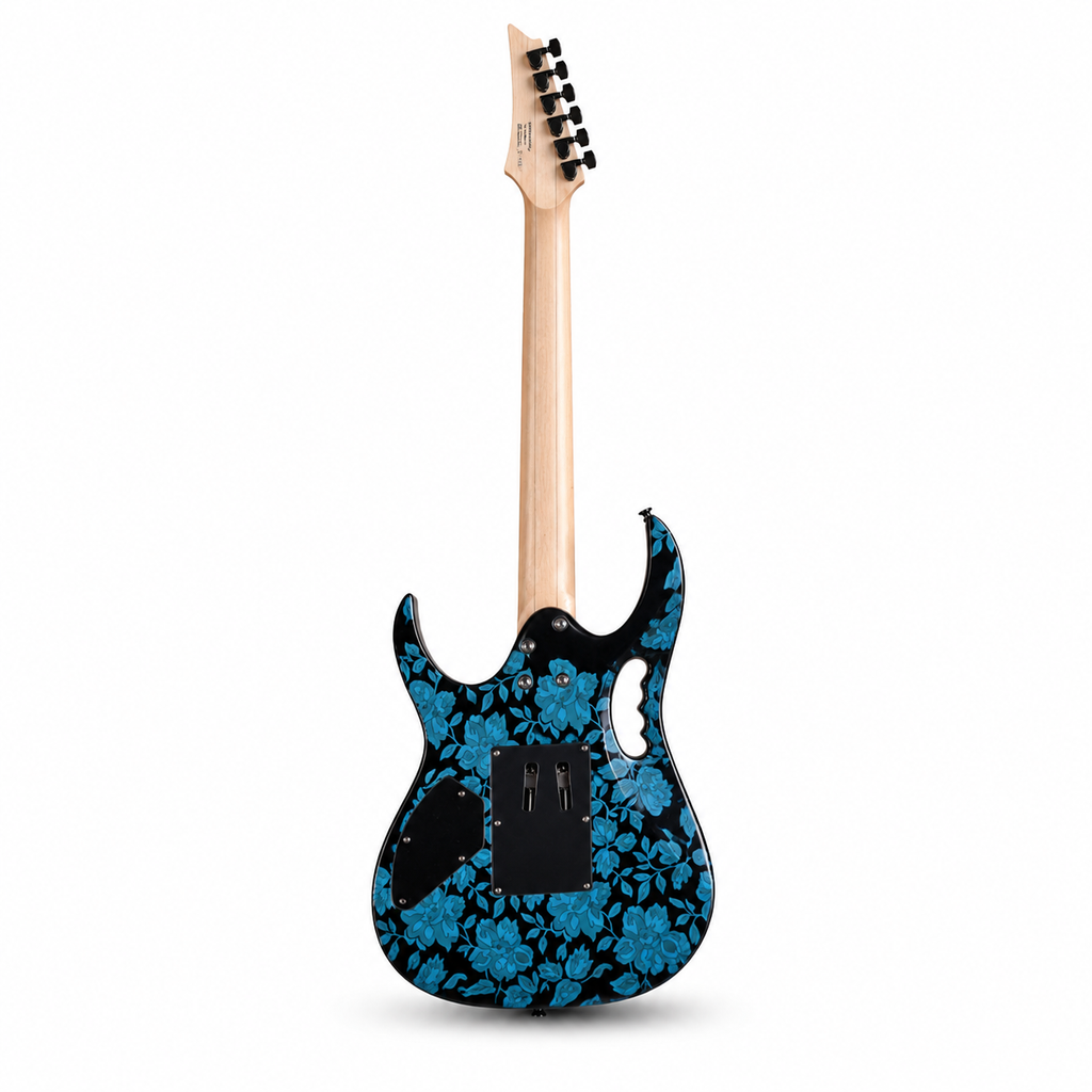 Blue Electric Guitar – Floyd Rose-Style Bridge, Chrome Hardware