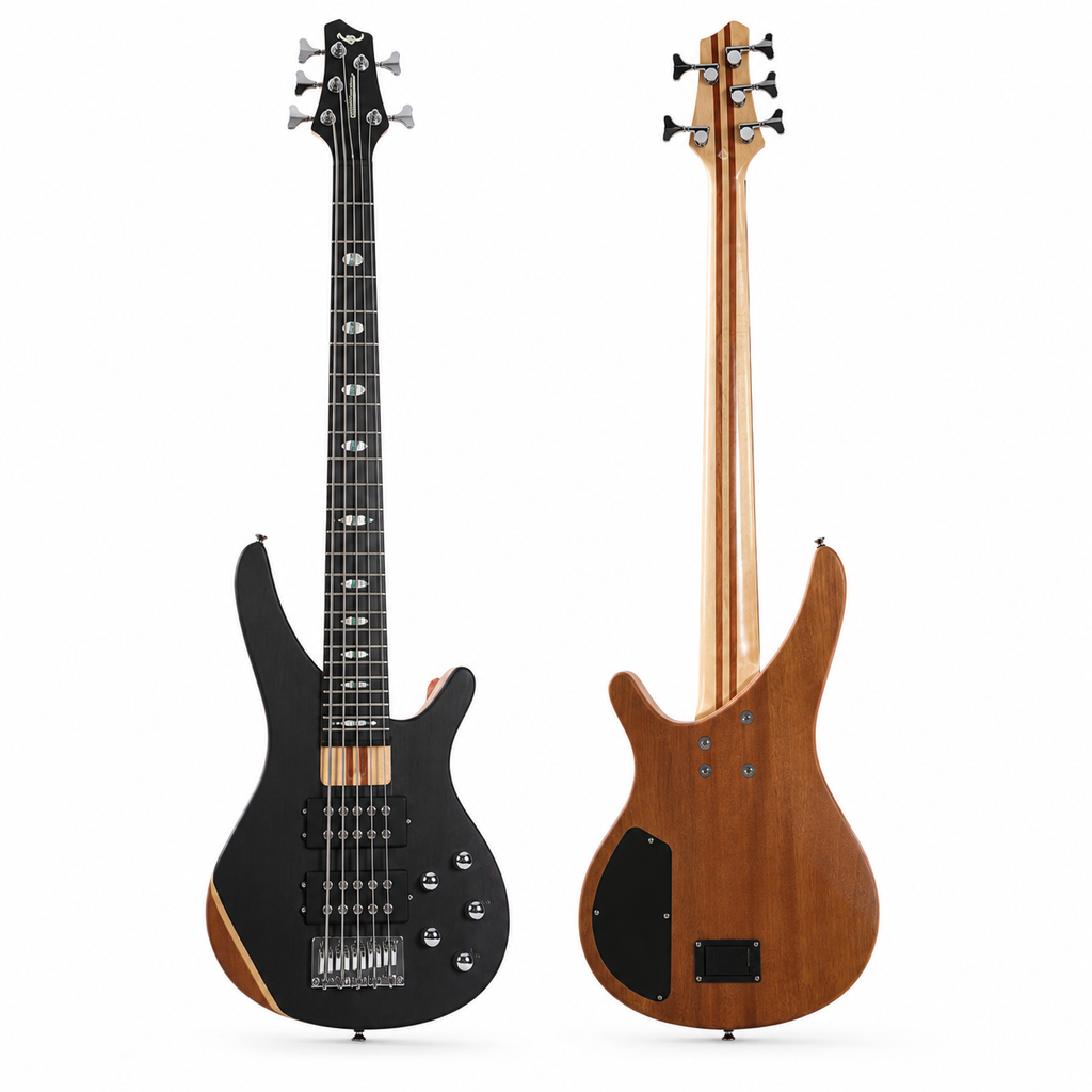 Bullfighter DB-5 5-String Electric Bass – Natural Rosewood Top