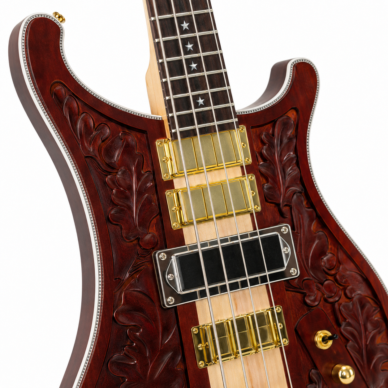 4003-Style Carved Electric Bass – Brown Finish