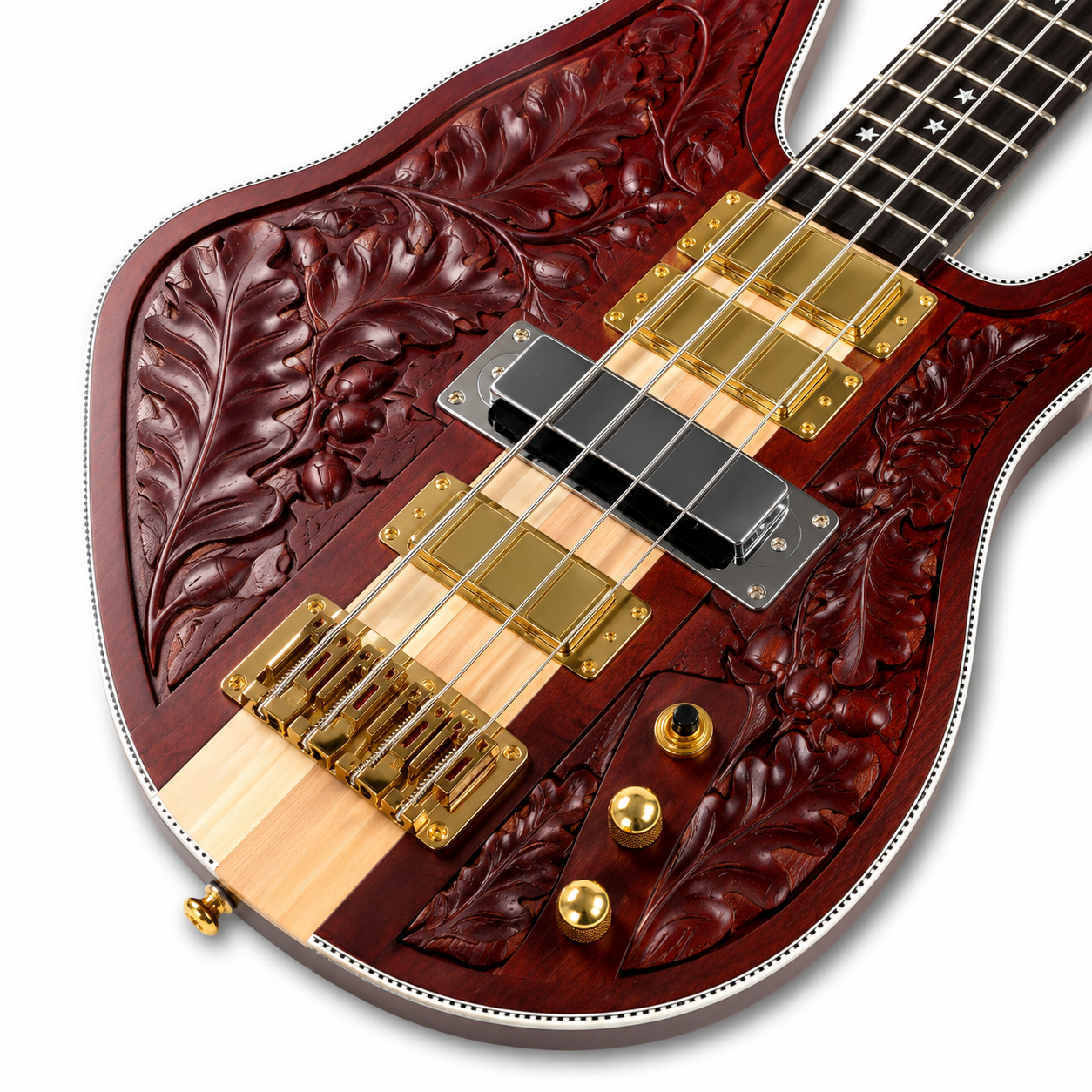 4003-Style Carved Electric Bass – Brown Finish