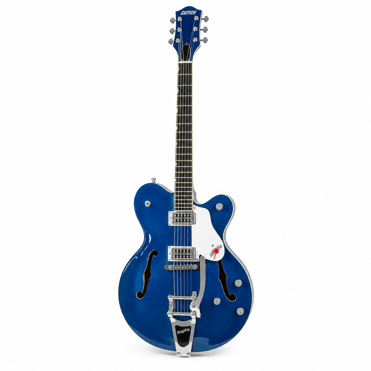 Blue Semi-Hollow Electric Guitar – Chrome Hardware, Rosewood Back & Sides
