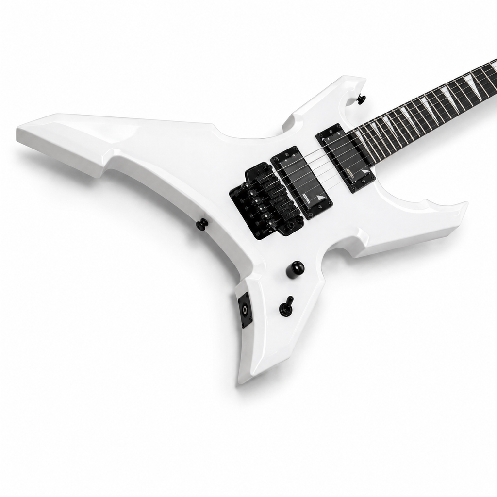 Star Shape Electric Guitar – White Finish, Tremolo Bridge