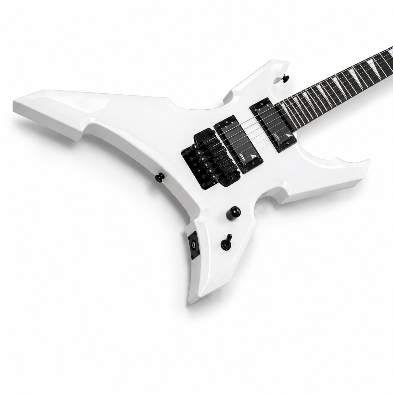 Star Shape Electric Guitar – White Finish, Tremolo Bridge