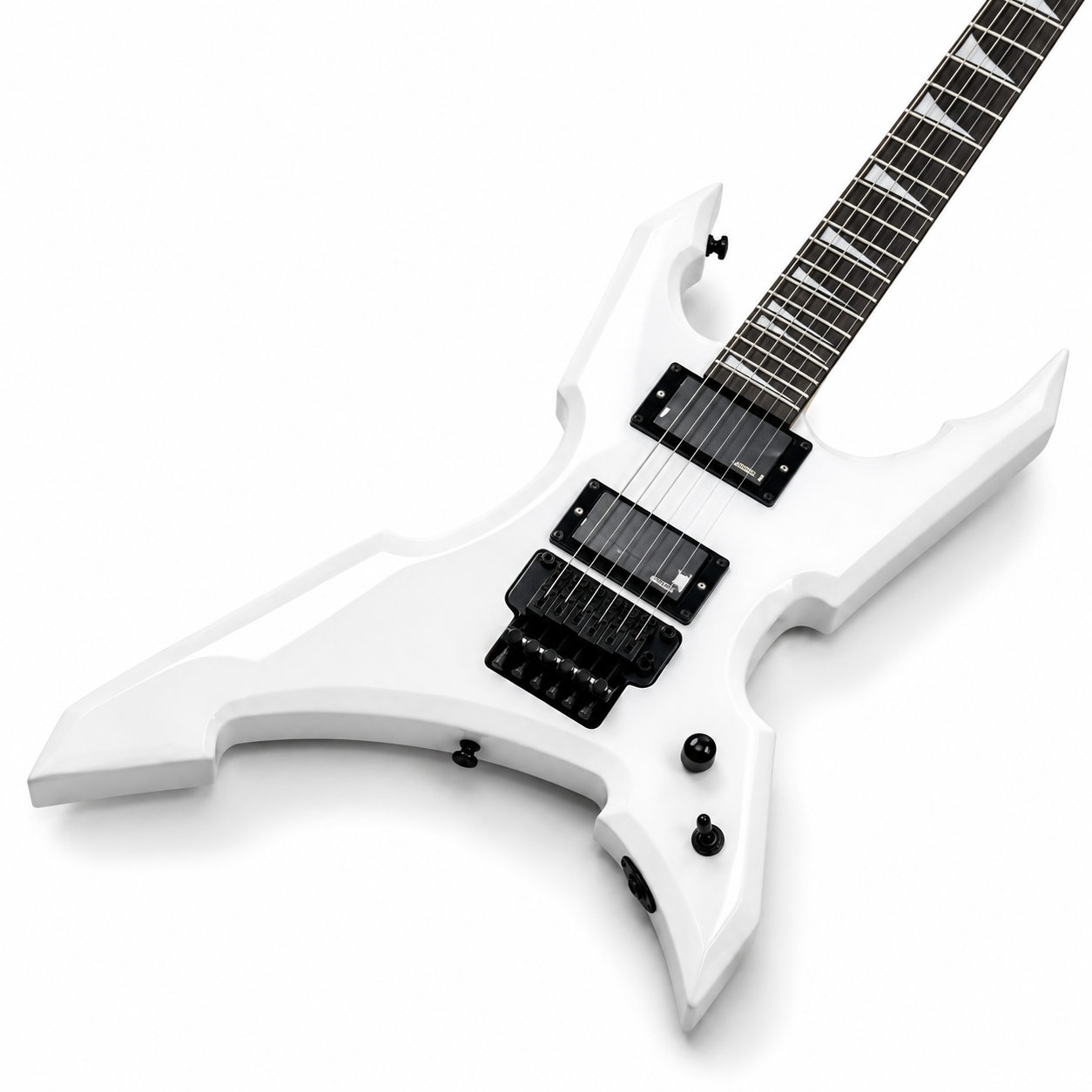 Star Shape Electric Guitar – White Finish, Tremolo Bridge