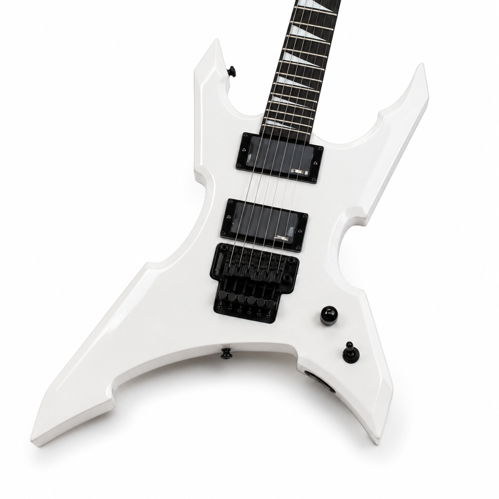 Star Shape Electric Guitar – White Finish, Tremolo Bridge
