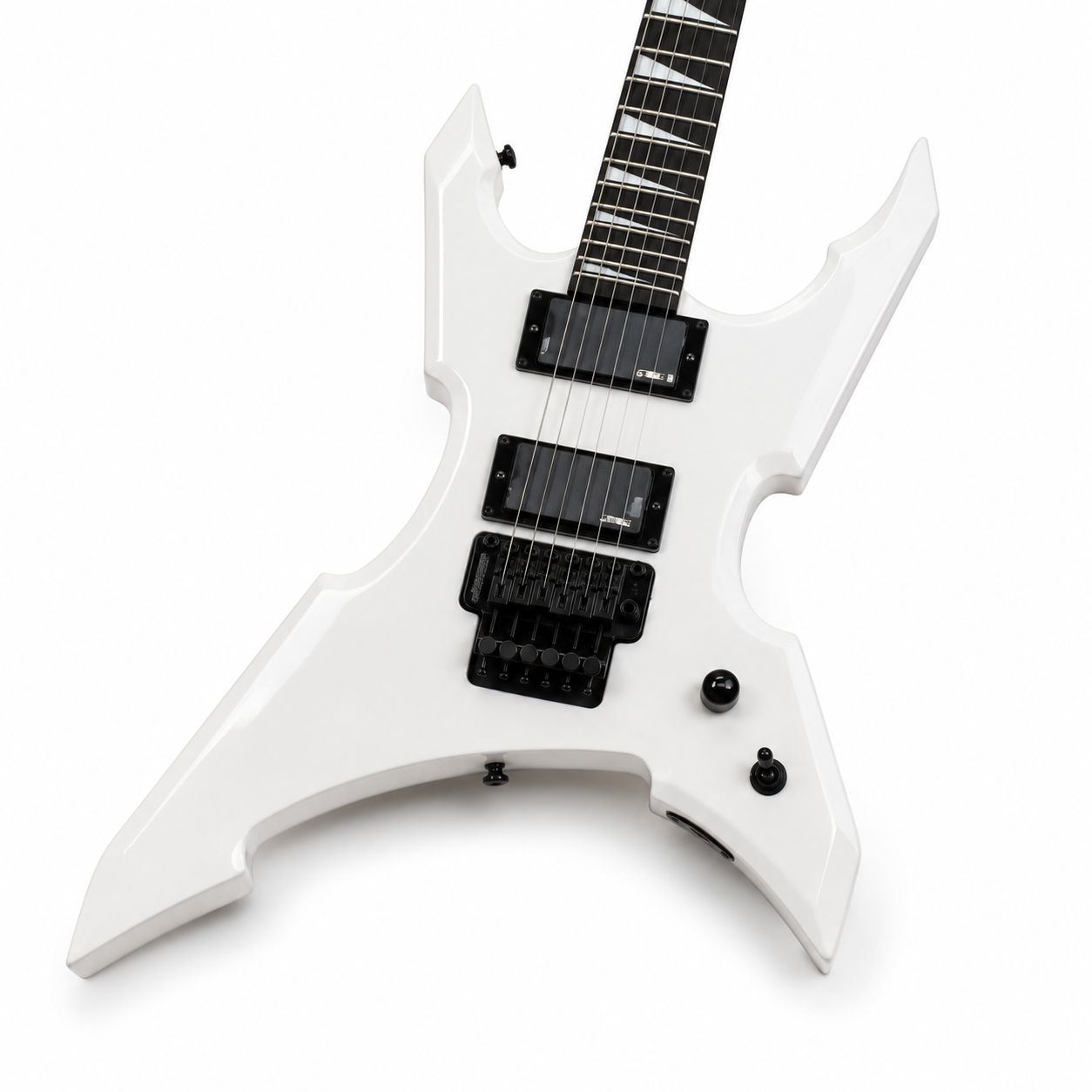 Star Shape Electric Guitar – White Finish, Tremolo Bridge