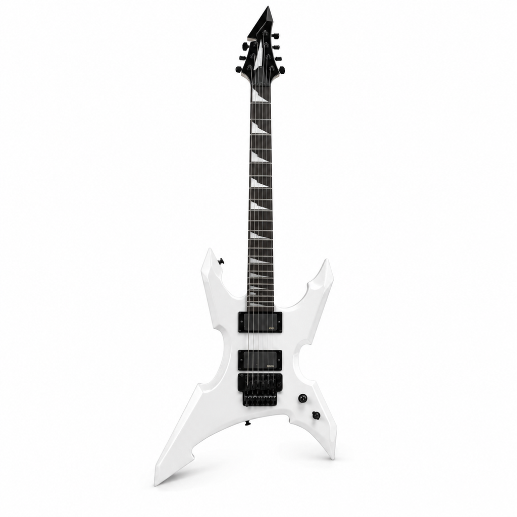 Star Shape Electric Guitar – White Finish, Tremolo Bridge