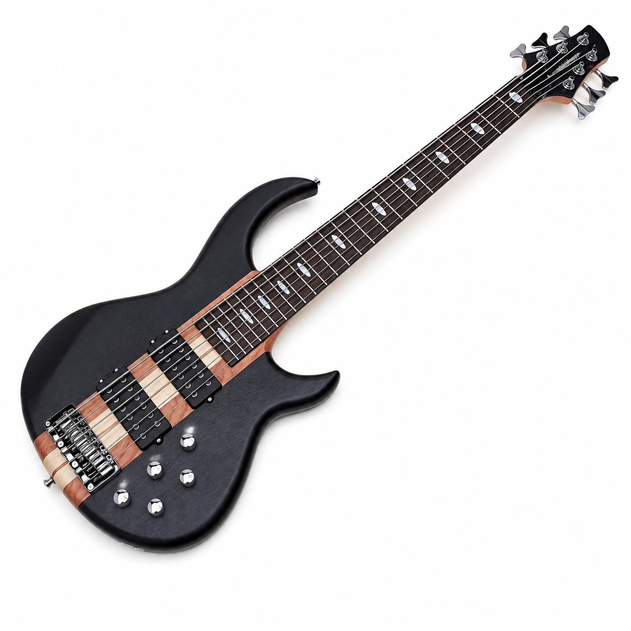 JELO 6-String Electric Bass – Black Gloss Finish