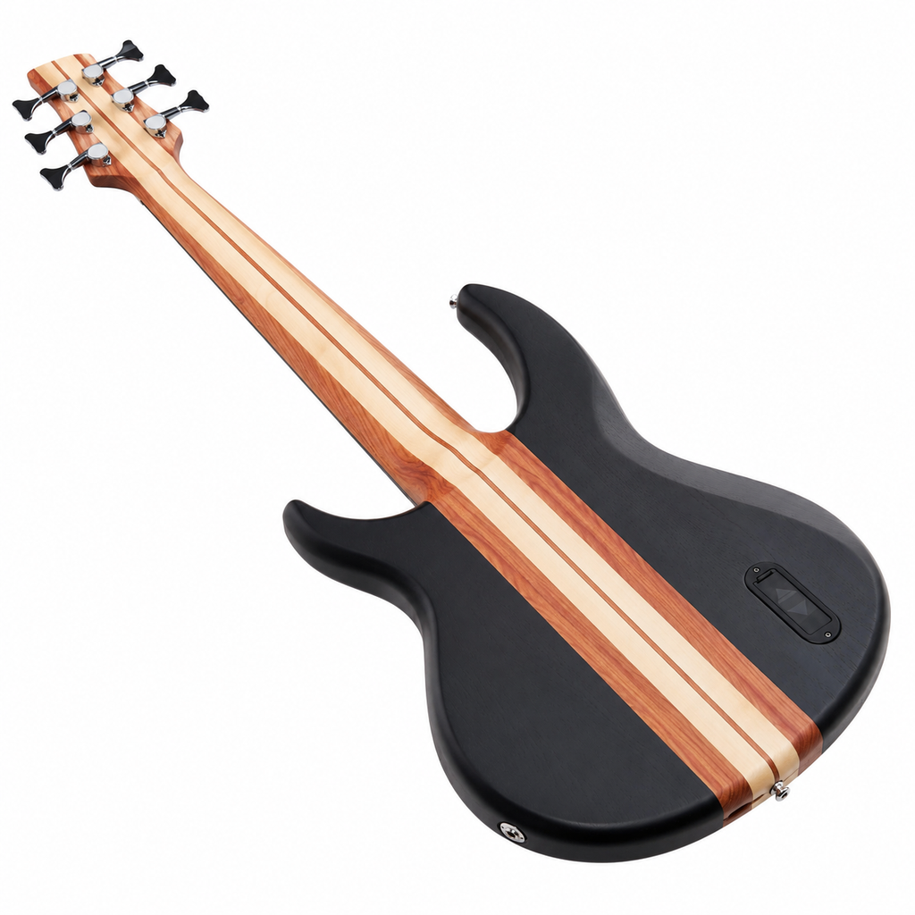 JELO 6-String Electric Bass – Black Gloss Finish