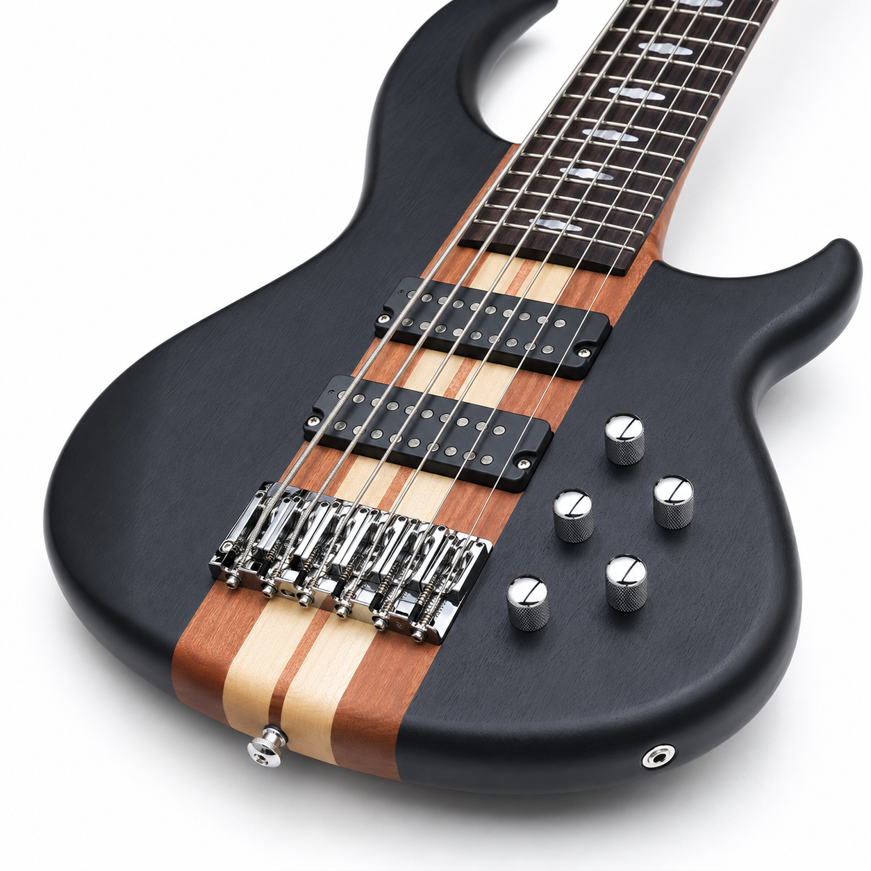 JELO 6-String Electric Bass – Black Gloss Finish