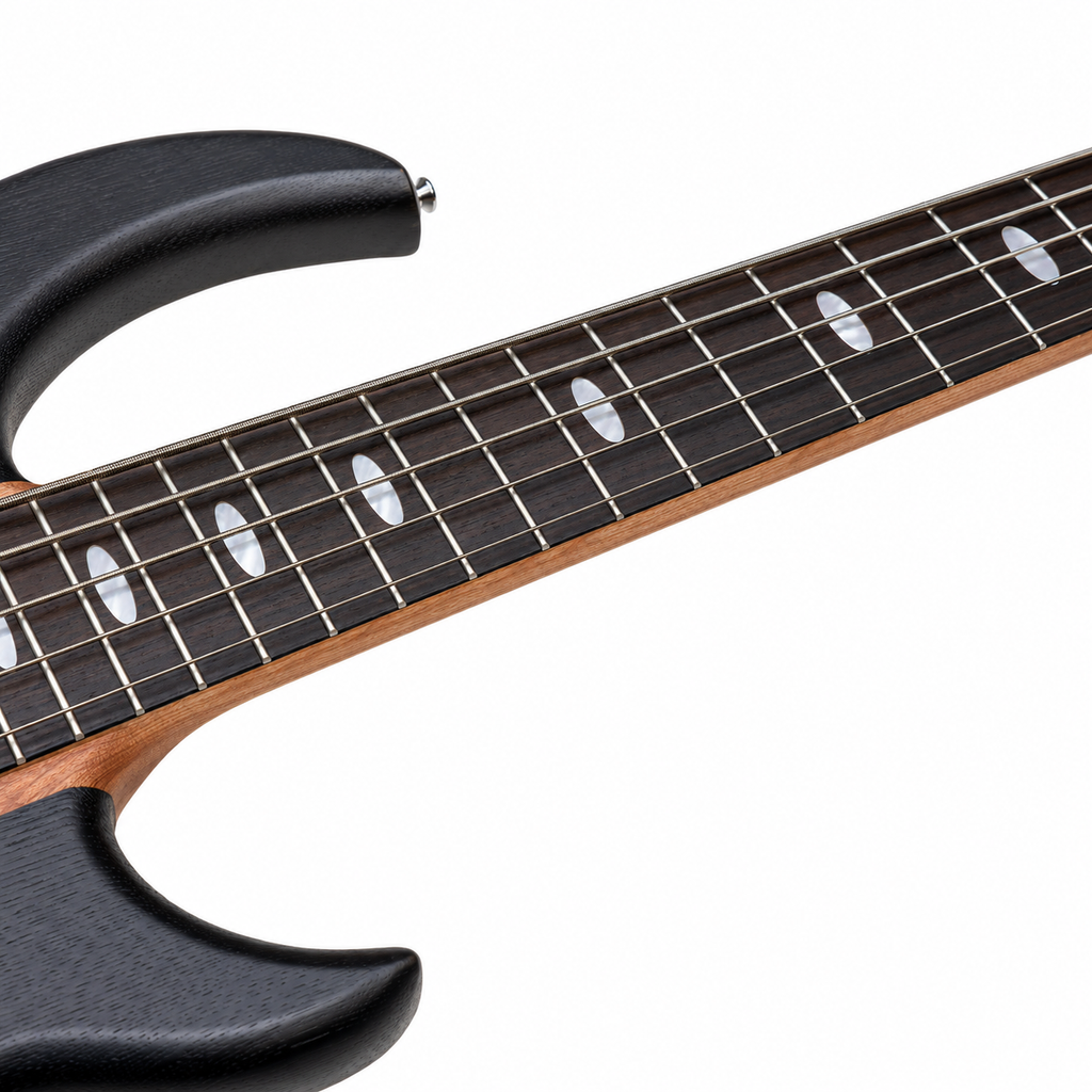 JELO 6-String Electric Bass – Black Gloss Finish