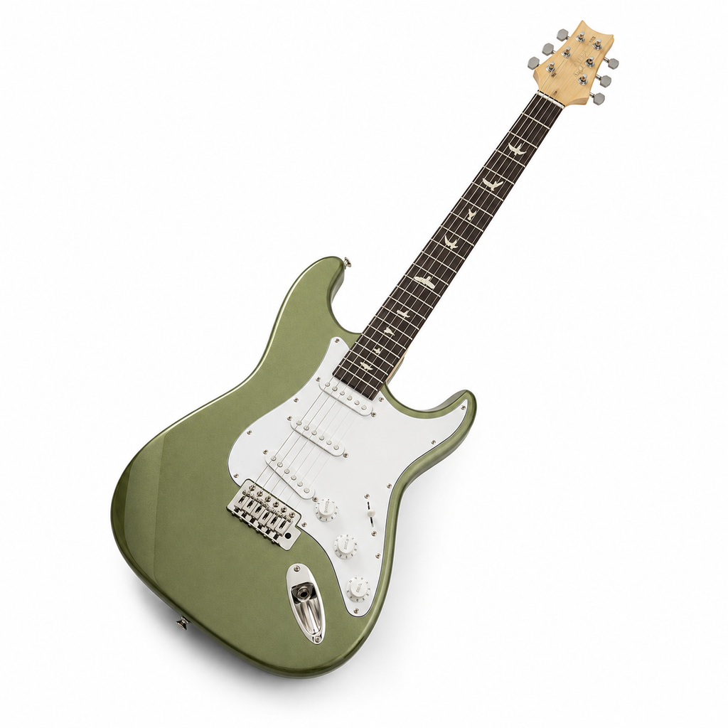 Green ST-Style Electric Guitar – SSS Pickups, Beginner Friendly