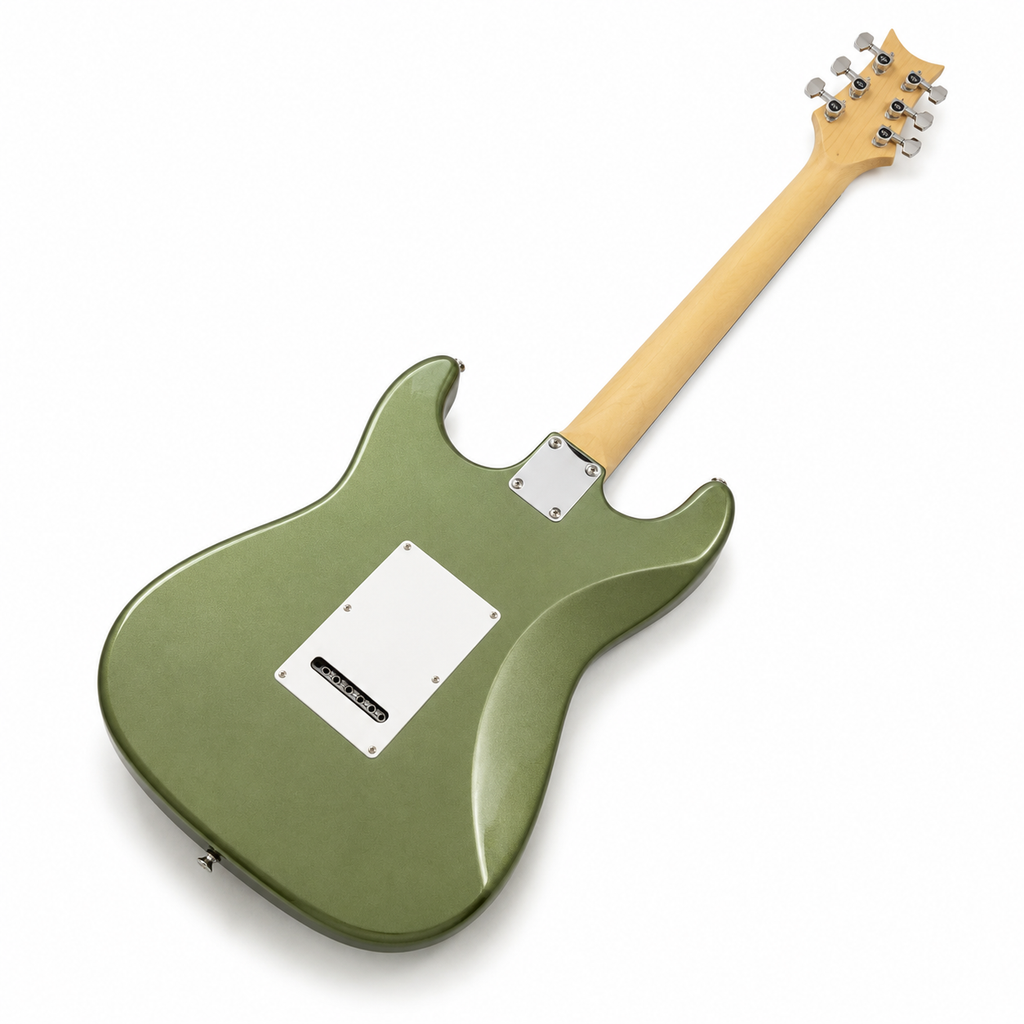 Green ST-Style Electric Guitar – SSS Pickups, Beginner Friendly