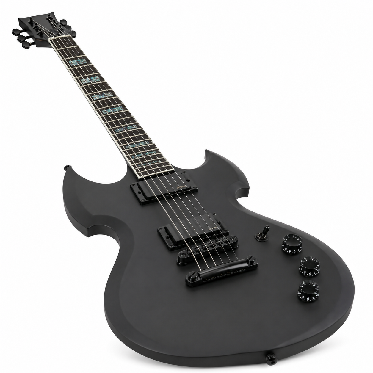 Matte Black 6-String Electric Guitar – Solid Body with Tremolo Bridge