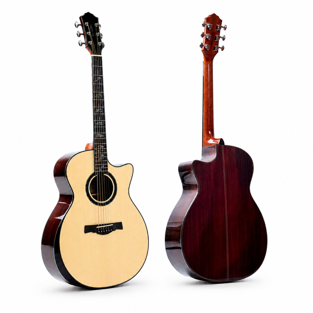 S-600AC 40" Solid Spruce Top Acoustic Guitar – Auditorium Body with Armrest | Rosewood Back & Sides | Professional Grade