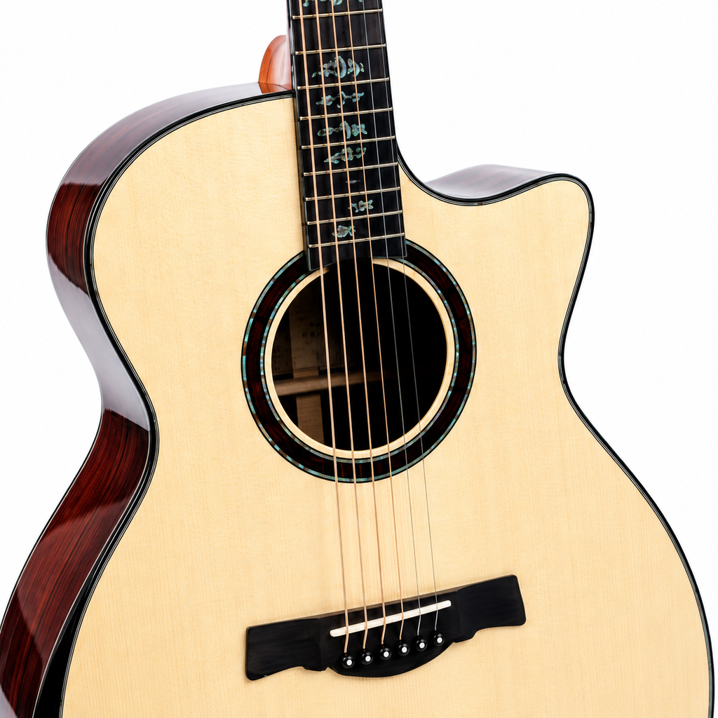 S-600AC 40" Solid Spruce Top Acoustic Guitar – Auditorium Body with Armrest | Rosewood Back & Sides | Professional Grade