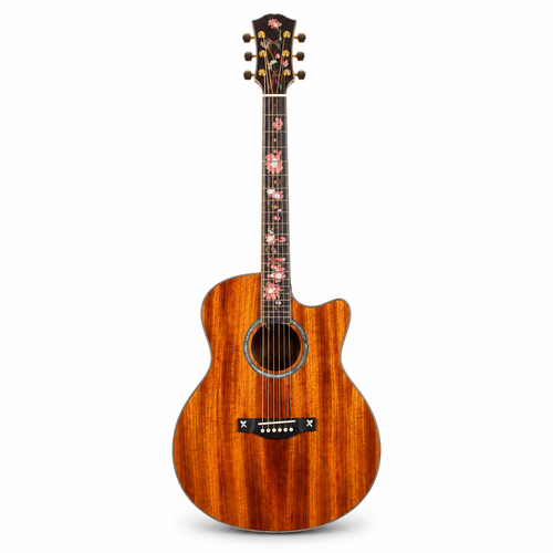 40-Inch Handmade All-Solid Mahogany Acoustic Guitar