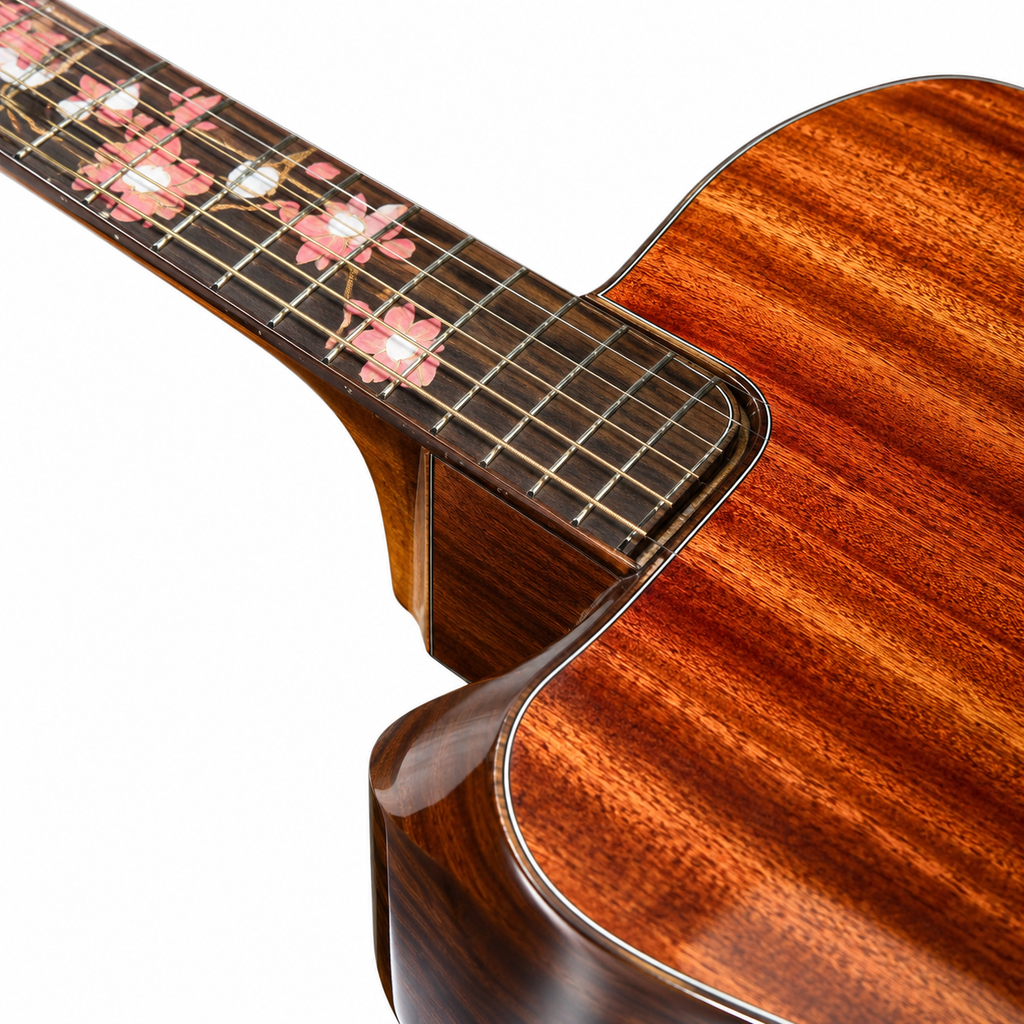 40-Inch Handmade All-Solid Mahogany Acoustic Guitar