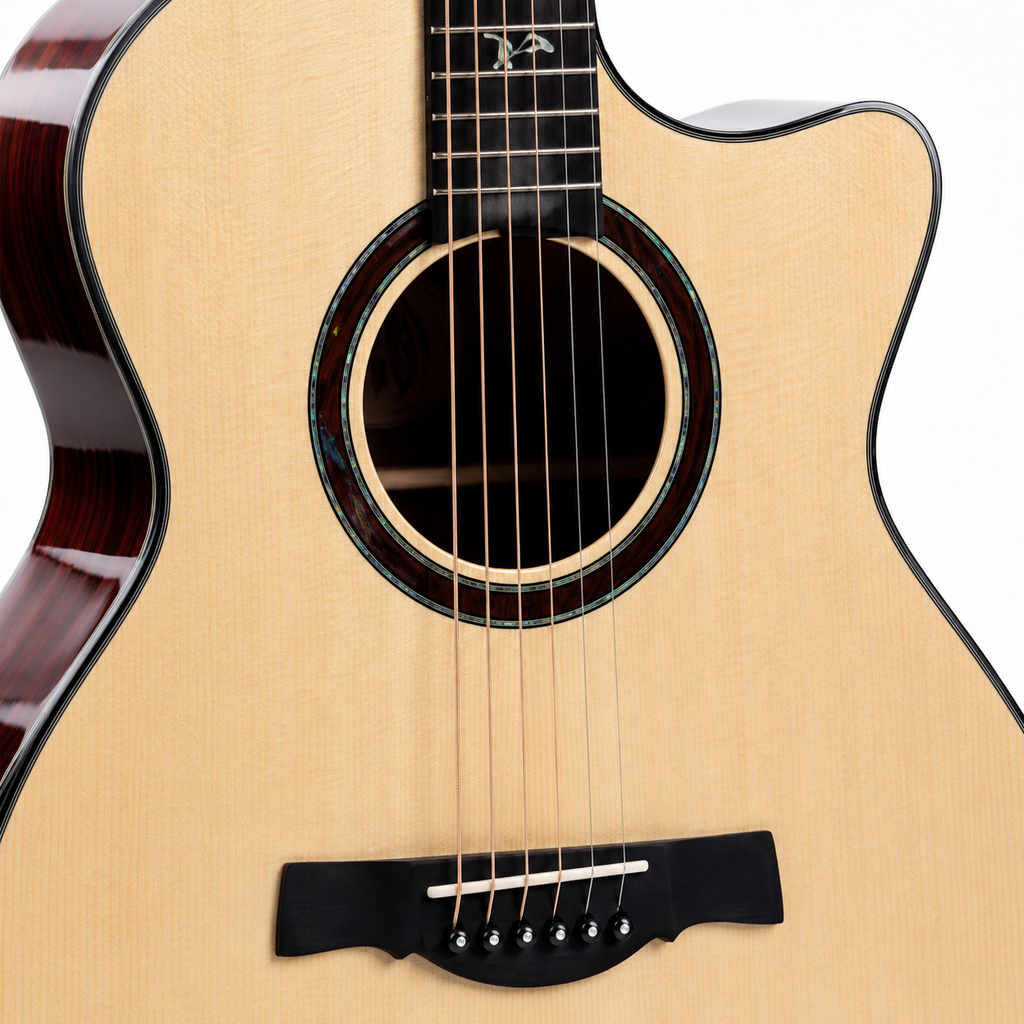 Geake S-600AC Premium 40-Inch Acoustic Guitar with Solid Spruce Top & Rosewood Finish