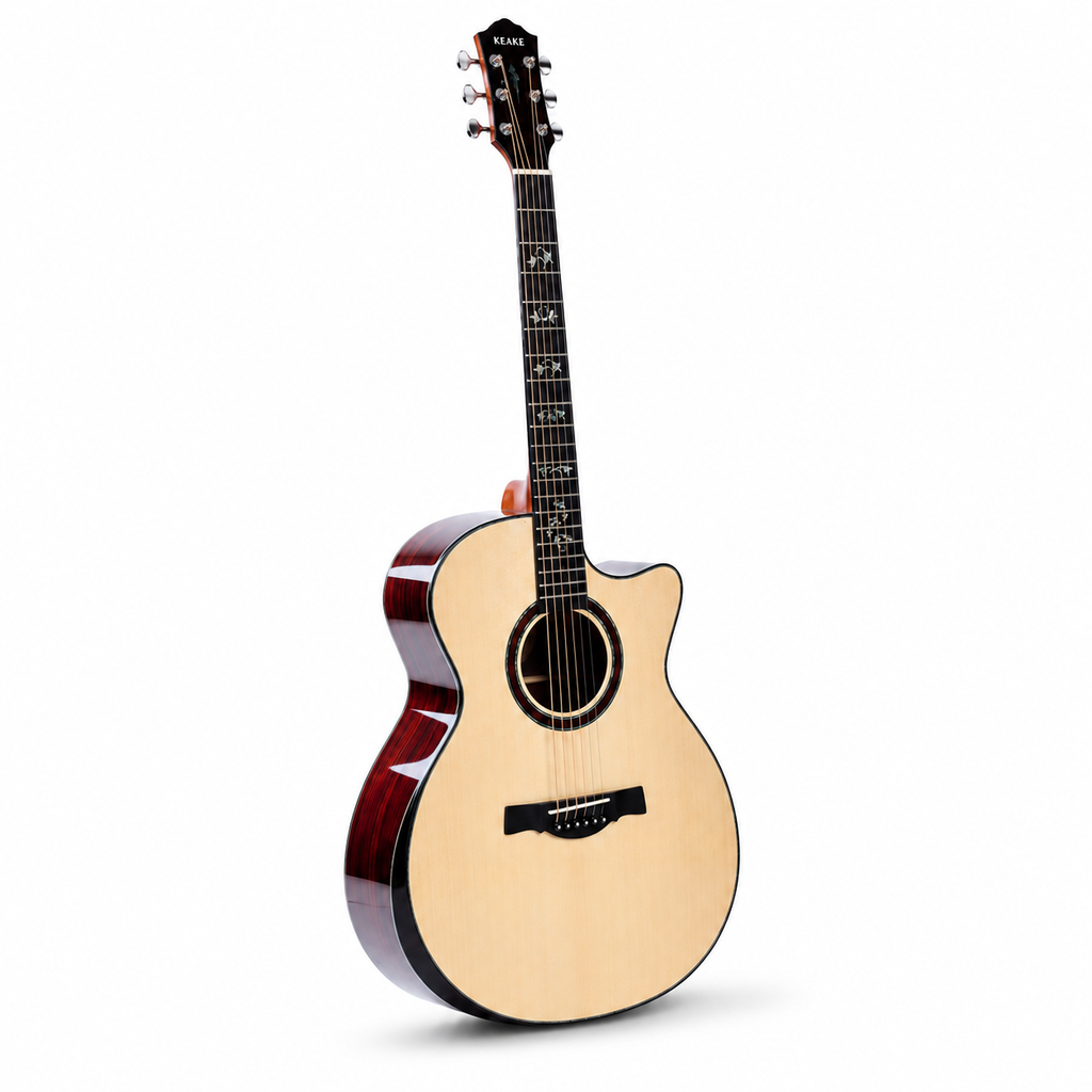 Geake S-600AC Premium 40-Inch Acoustic Guitar with Solid Spruce Top & Rosewood Finish