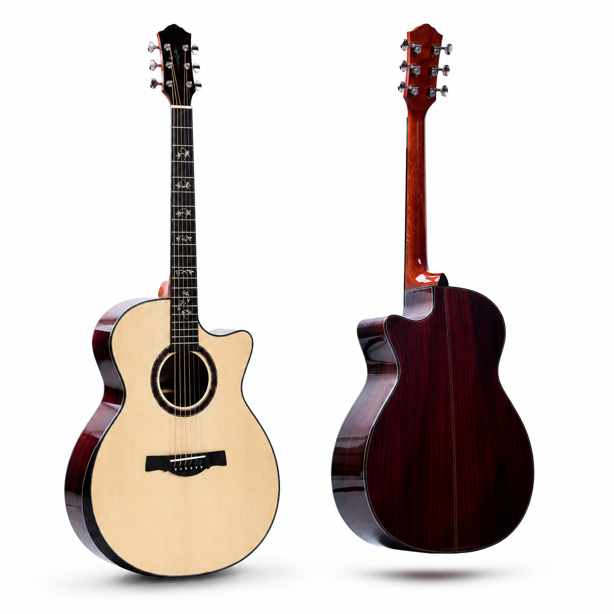 Geake S-600AC Premium 40-Inch Acoustic Guitar with Solid Spruce Top & Rosewood Finish