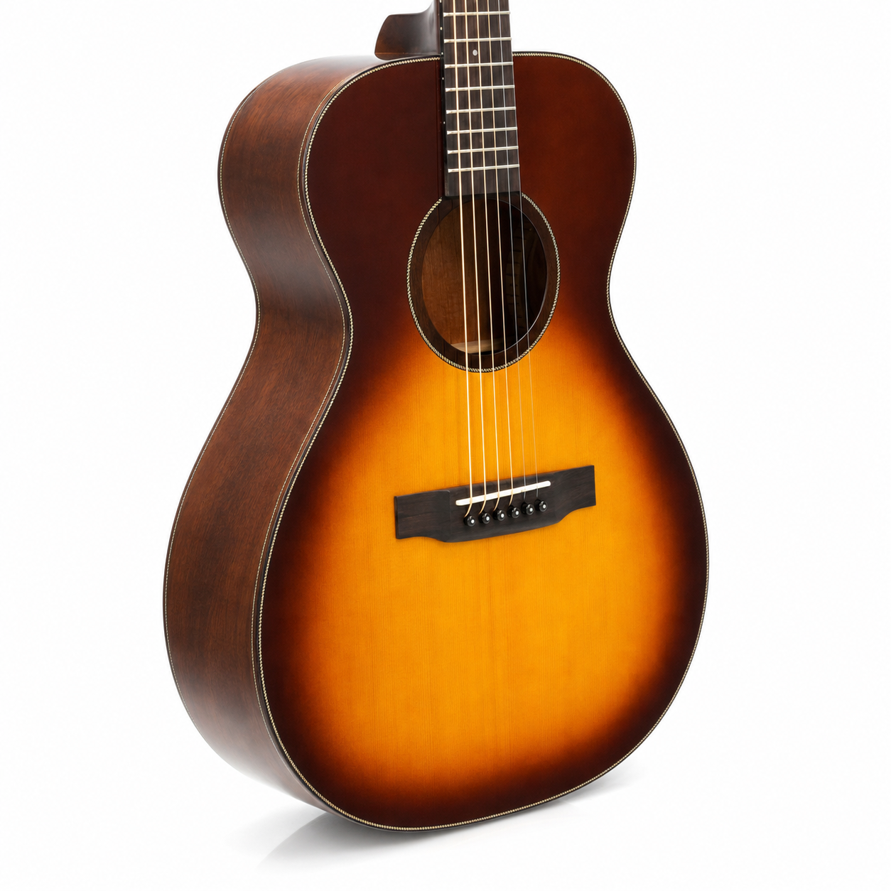 38" Handmade 000 Acoustic Guitar | All-Solid Spruce & Mahogany | Gloss Finish | High-Quality Fingerstyle Guitar