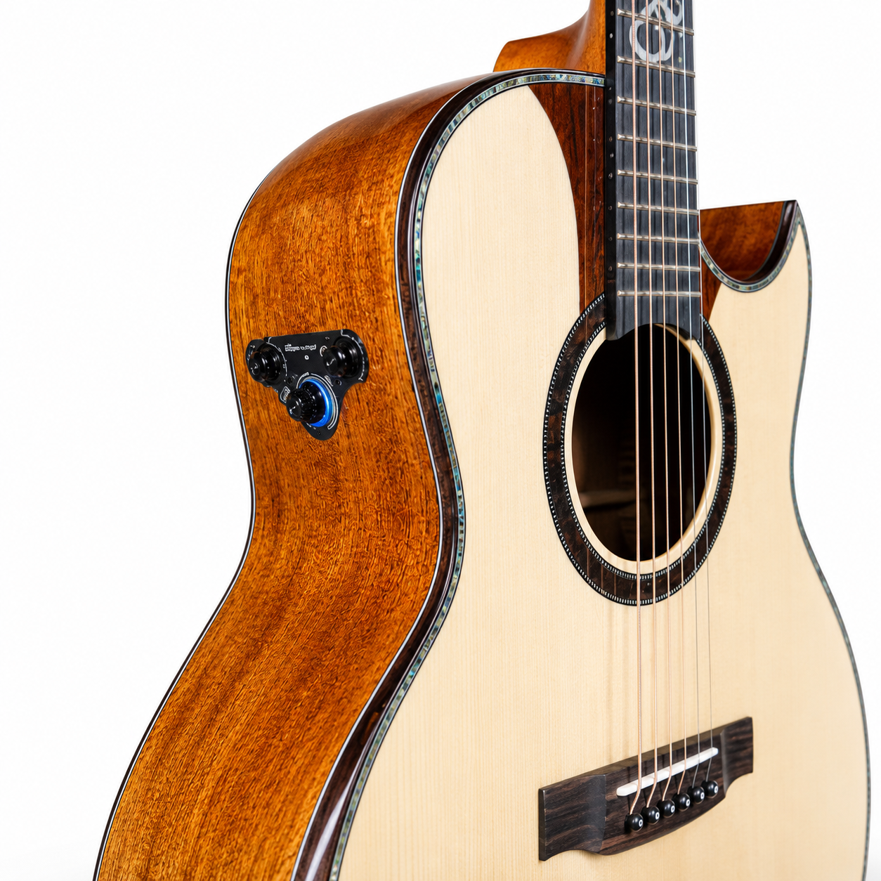 Geake 40" Solid Spruce Acoustic Guitar | Mahogany & Rosewood | Special Design | Great Value