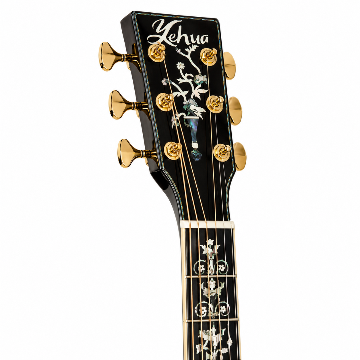 Luthier Brand Y1100 Professional All-Solid Dreadnought Acoustic Guitar – Ebony Fingerboard | Integrated Vibration Pickup | Stage & Studio Performance Ready