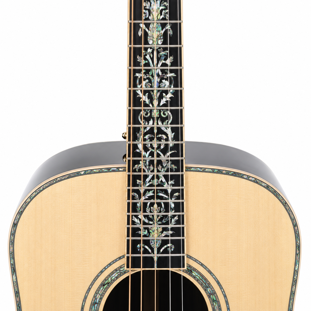 Luthier Brand Y1100 Professional All-Solid Dreadnought Acoustic Guitar – Ebony Fingerboard | Integrated Vibration Pickup | Stage & Studio Performance Ready