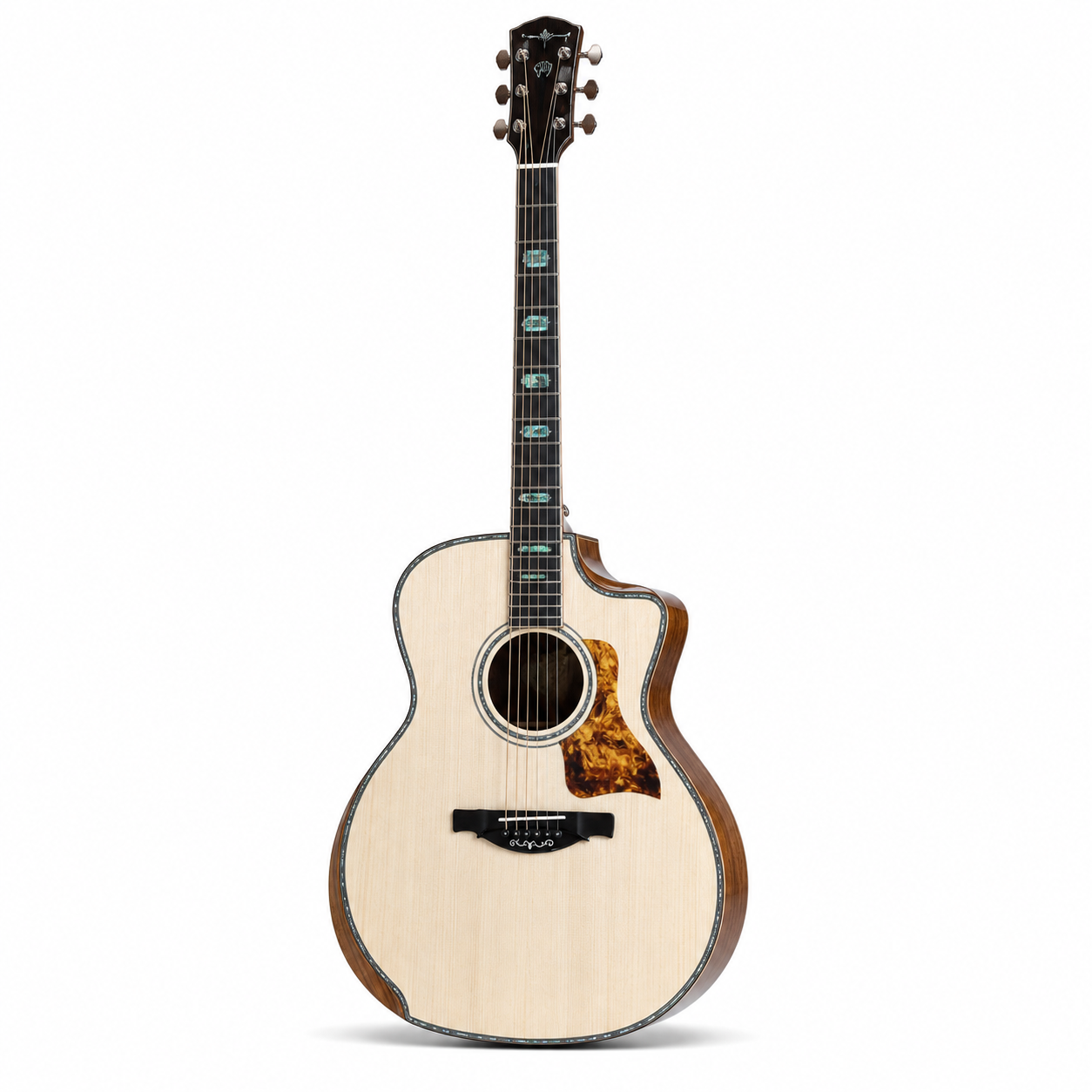 Handmade All-Solid Acoustic Guitar | Solid Spruce Top & Mahogany Back/Sides | 6-String Cutaway | Professional Grade | Warm Resonant Tone