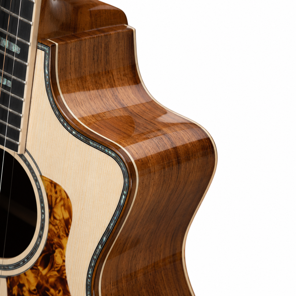 Handmade All-Solid Acoustic Guitar | Solid Spruce Top & Mahogany Back/Sides | 6-String Cutaway | Professional Grade | Warm Resonant Tone