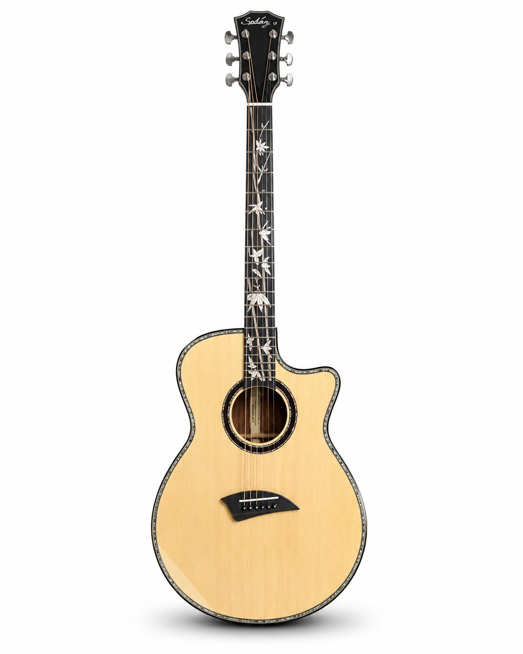 40" Handmade Cutaway Acoustic Guitar | All-Solid Wood | Sapele Neck & Mahogany Body | Premium Finish