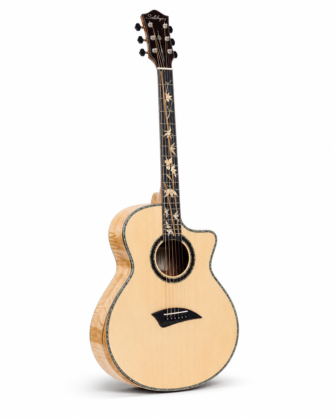 40" Handmade Cutaway Acoustic Guitar | All-Solid Wood | Sapele Neck & Mahogany Body | Premium Finish