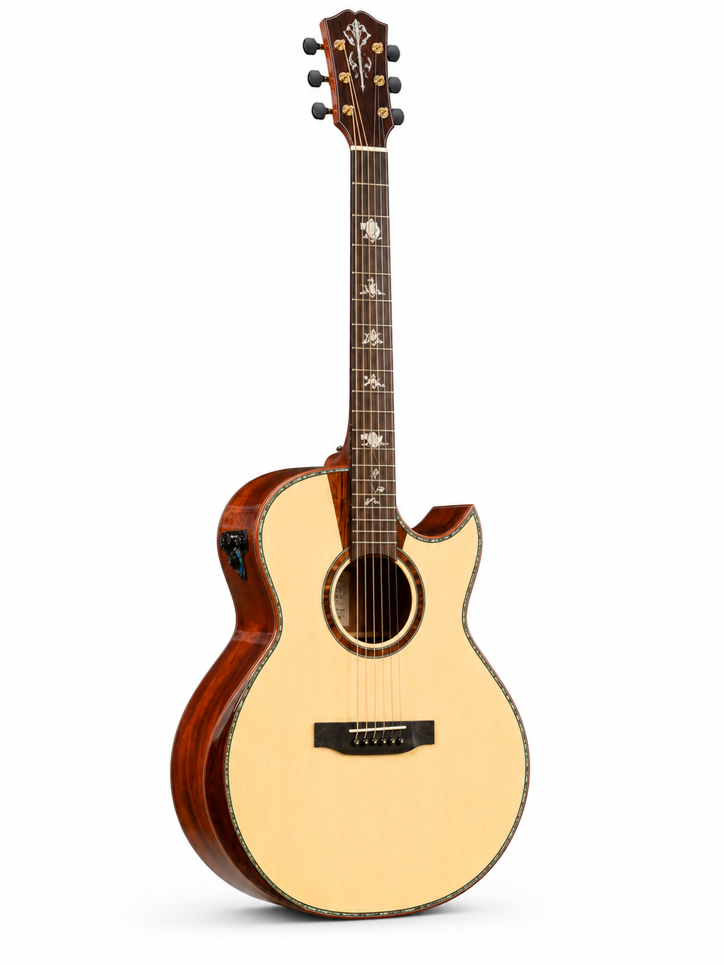G-1601 Acoustic Guitar 40" All-Solid Handmade | Cutaway Body | High Gloss Finish