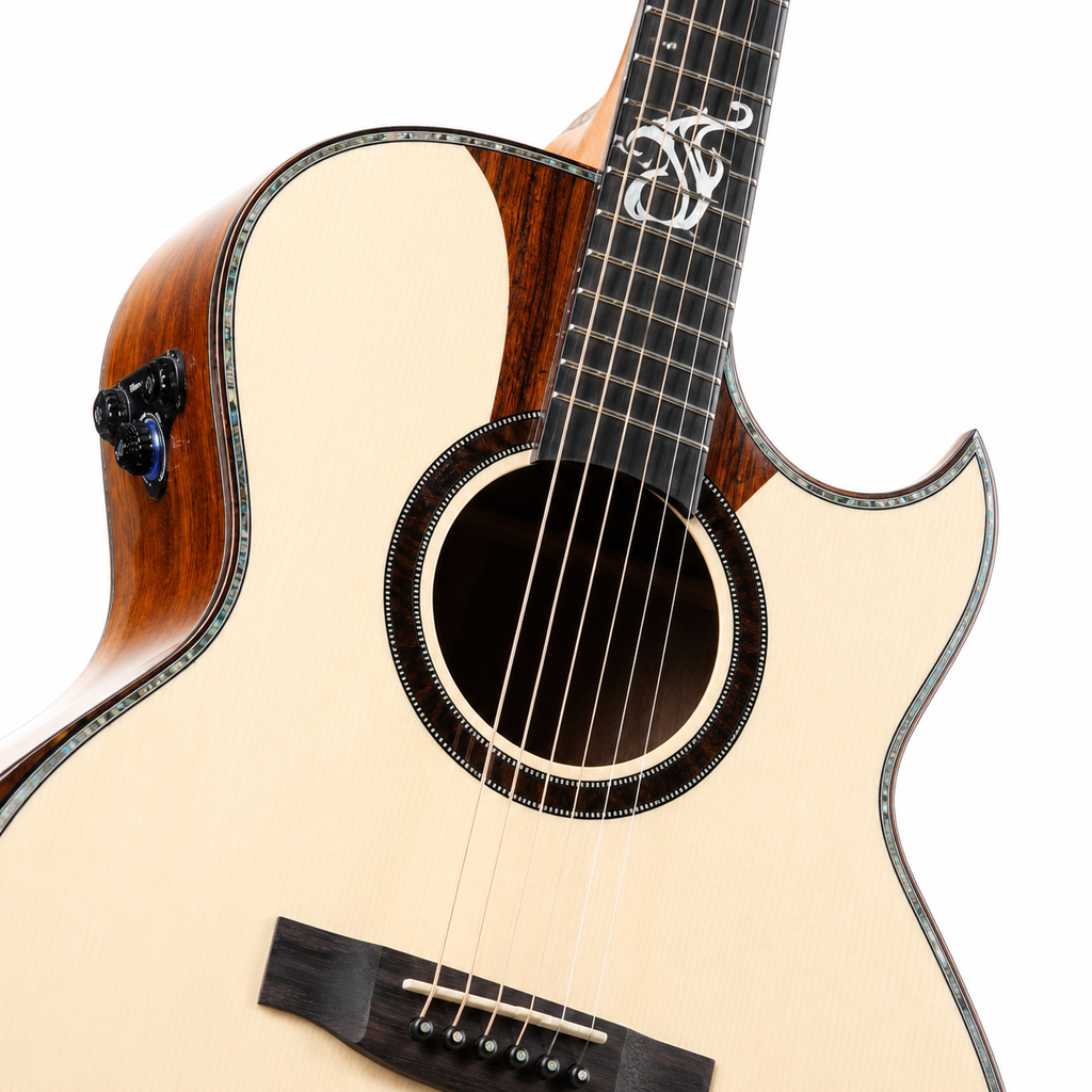 G-1601 Acoustic Guitar 40" All-Solid Handmade | Cutaway Body | High Gloss Finish