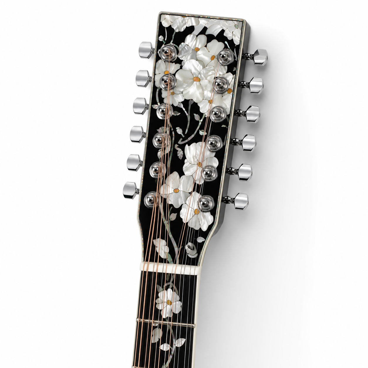 Custom Handcrafted OM 12-String Acoustic Guitar — Solid Spruce Top · Water Ripple Solid Back & Sides